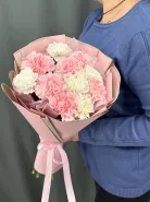 Бело- розовый букет из стойких диантусов