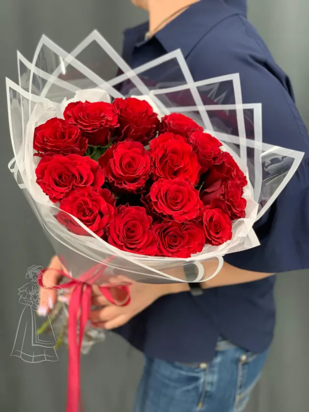 Букет из 15 красных роз