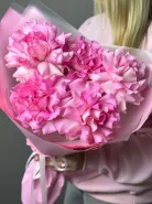 Зефирный букет из розовых французских роз.