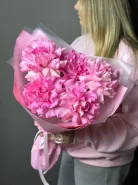Зефирный букет из розовых французских роз.
