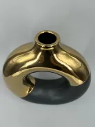 Ваза круглая для цветов и сухоцветов черная