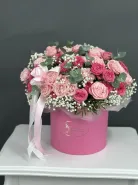 Нежная композиция из кустовых роз Розовое Облако