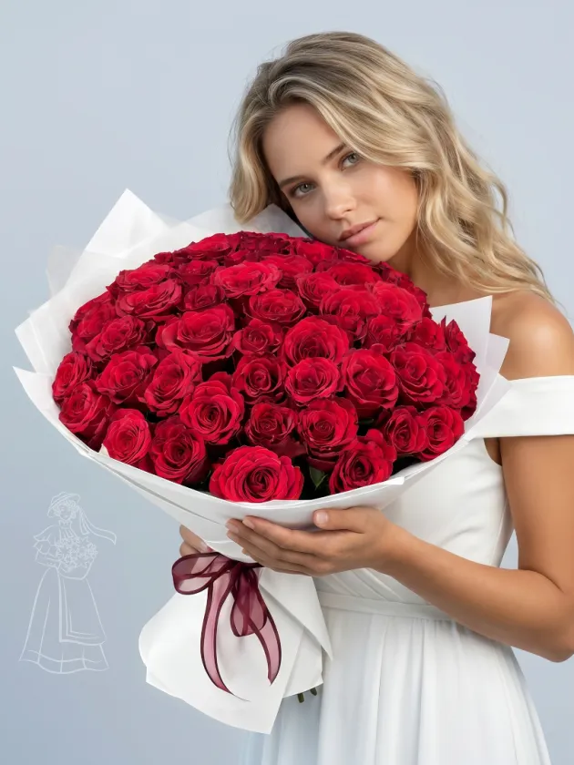 Букет из роз Алое пламя