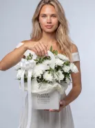 «Белая Мечта» сумочка с белыми хризантемами