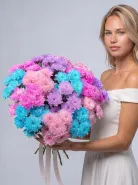 «Небесная мечта» большой букет из хризантем микс 15 шт