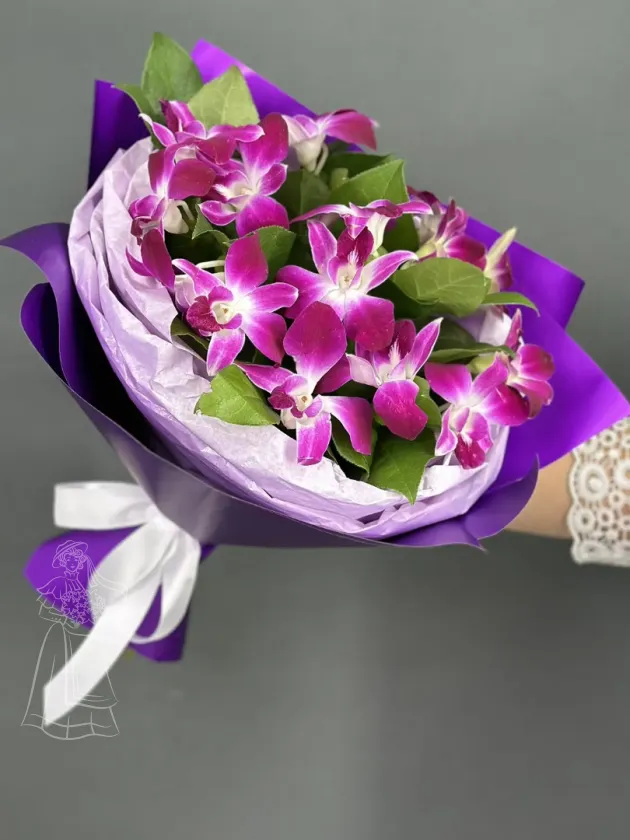 Букет Пурпурный восторг из орхидеи (дендробиум)