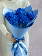 Стильный букет ажурные синие французские розы