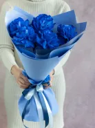 Стильный букет ажурные синие французские розы