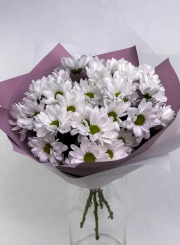 Монобукет из хризантем «Облачко» от интернет-магазина цветов в Норильске