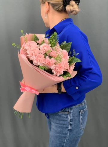 Букет из нежно-розовых диантусов от интернет-магазина цветов в Норильске
