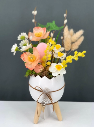 Пасхальная композиция с лагурусом и мимозой от интернет-магазина цветов в Норильске