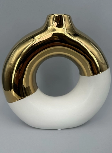 Ваза круглая для цветов и сухоцветов белая от интернет-магазина цветов в Норильске