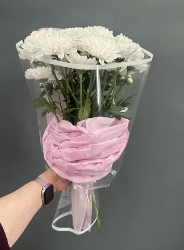 Букет- комплимент белая хризантема Алтай от интернет-магазина цветов в Норильске